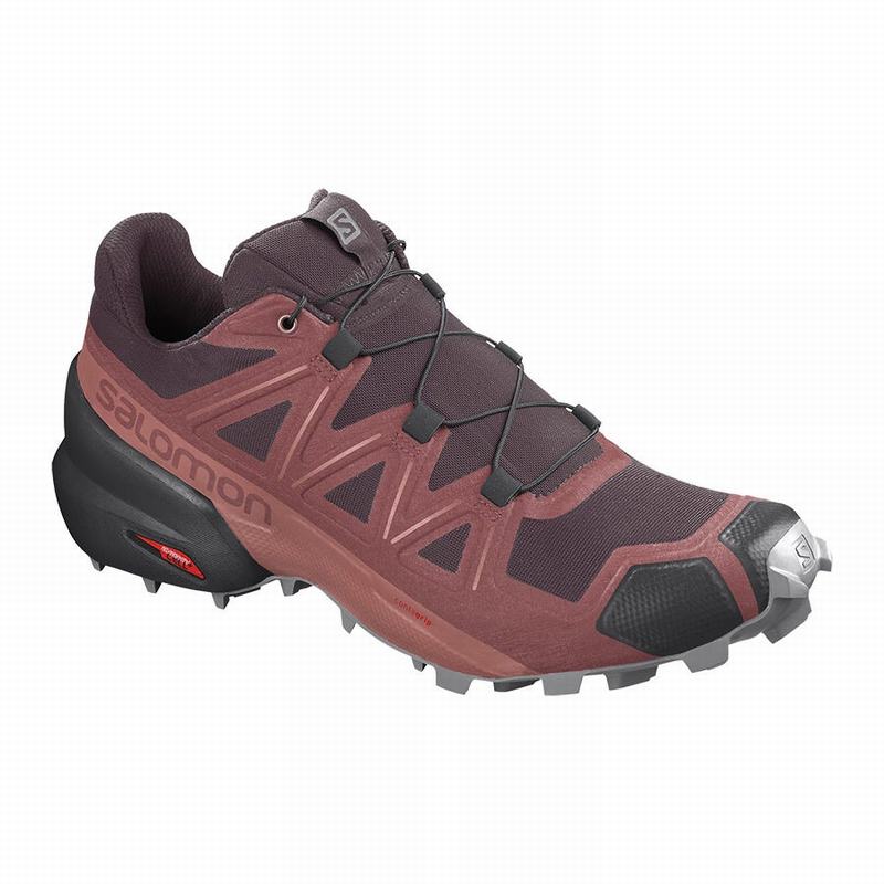 Salomon Singapore Womens Trail Running Shoes - SPEEDCROSS 5 Red | 98204-QCID